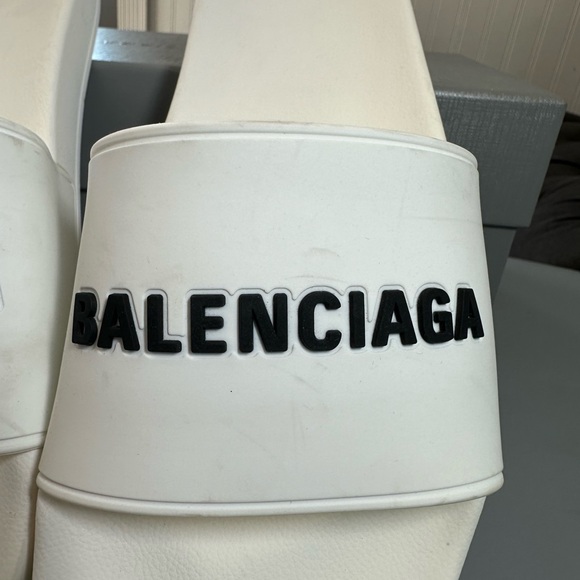 NWT Balenciaga White Pool Slide Sandals. Women’s 12 EU 42 - Picture 8 of 14